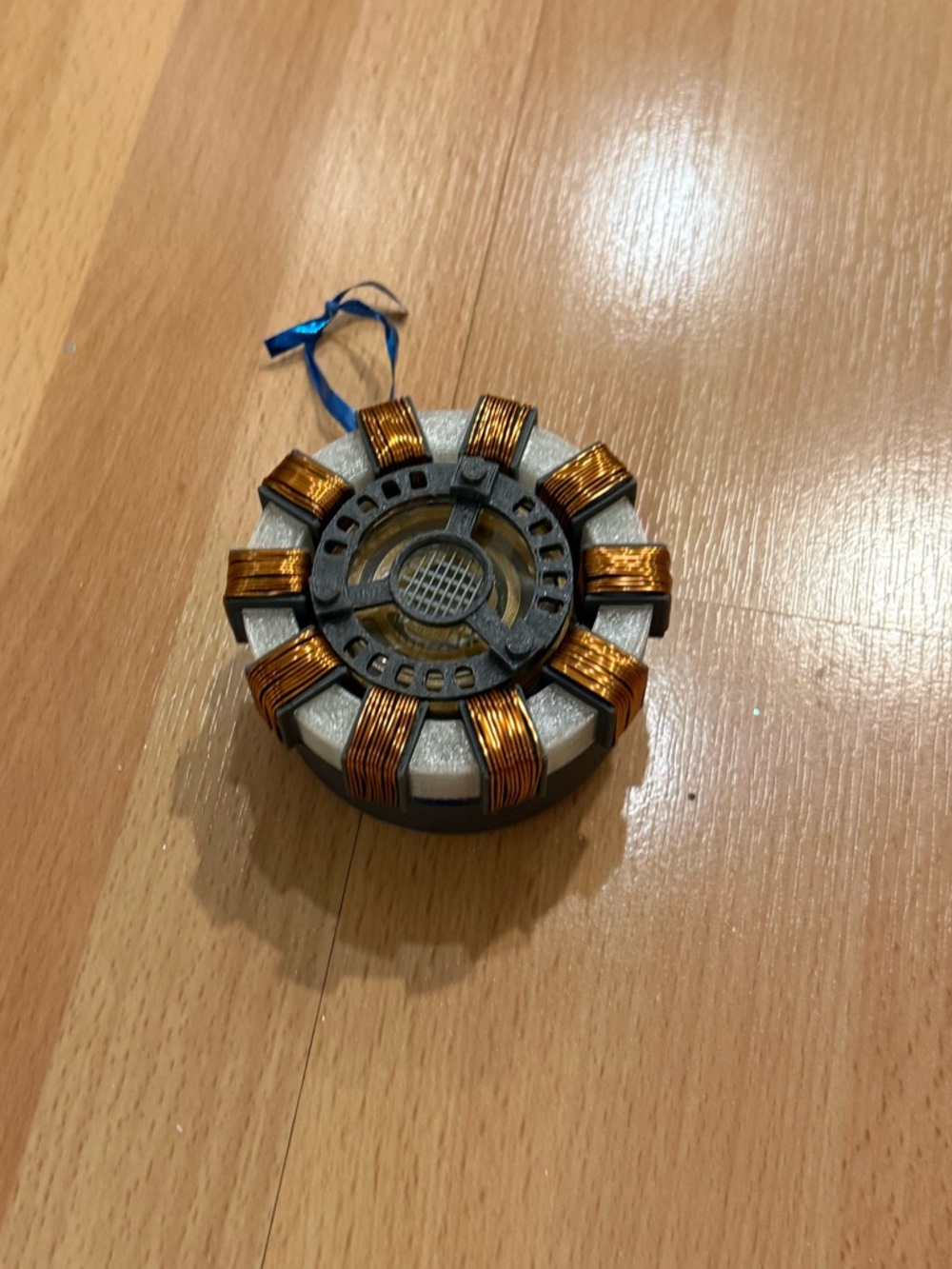 Iron man arc reactor toy turned ornament